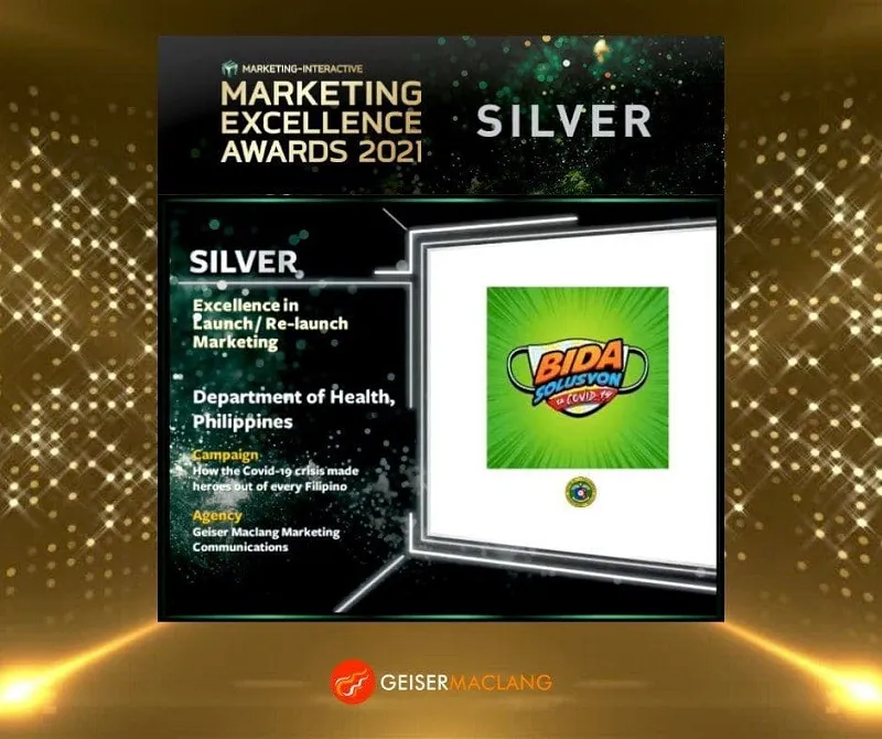 DOH B.I.D.A. Solusyon sa COVID-19 Campaign bags silver award at Marketing Excellence Awards