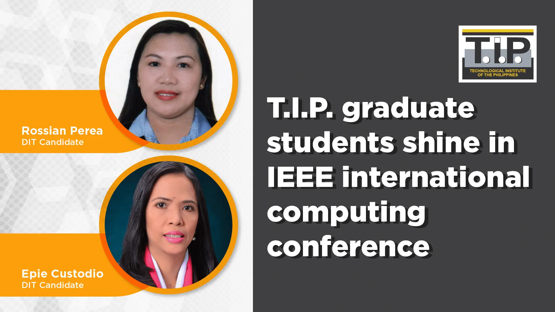 Graduate students from TIP shine at the IEEE international computing conference
