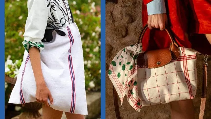 Longchamp turns a humble tea towel into a charming everyday bag