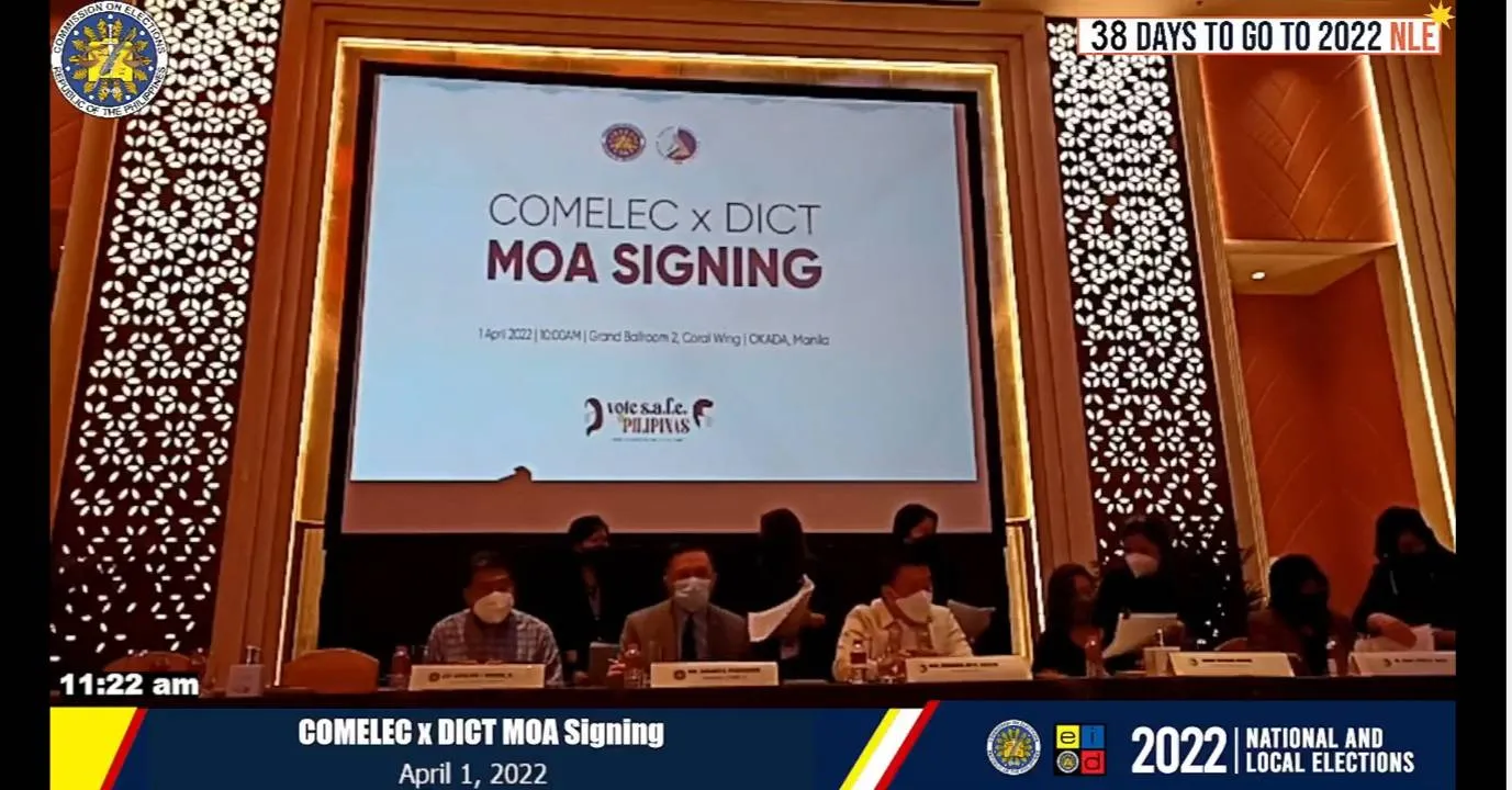 Comelec signs MOA with DICT for 2022 polls