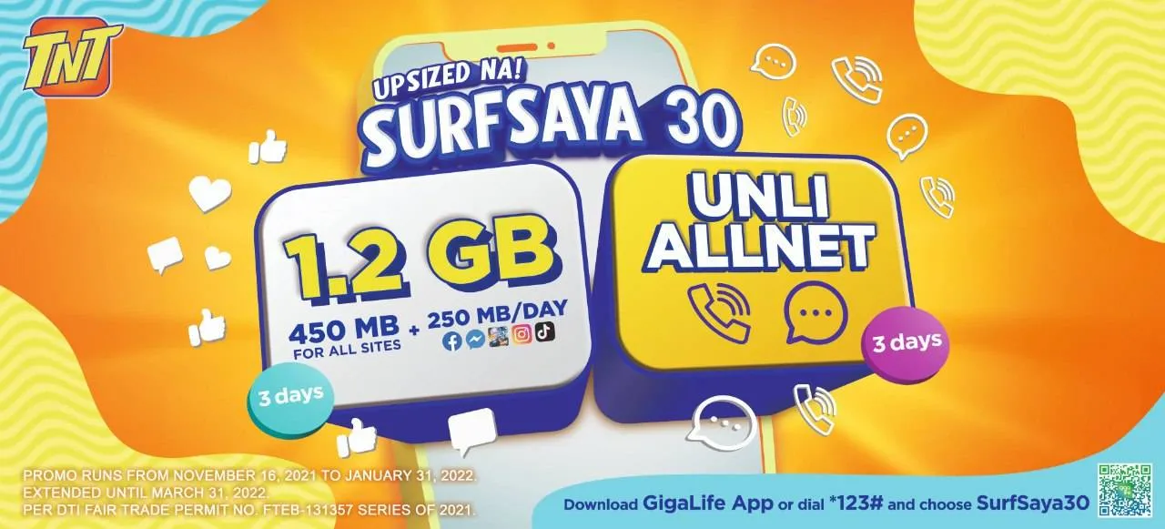 TNT goes pang-malakasan with upsized SurfSaya 30