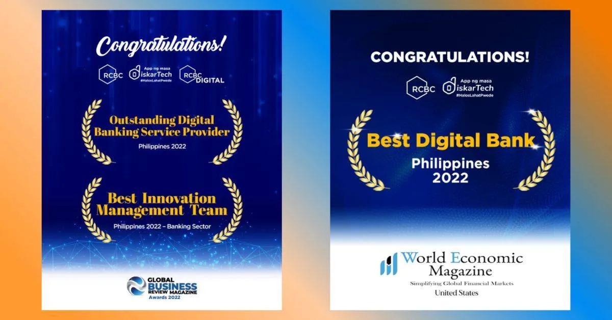 RCBC reaps back-to-back International Awards in Q1 2022