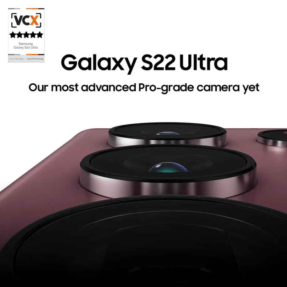 Samsung Galaxy S22 Ultra’s pro-grade camera receives 5-star rating from VCX Forum