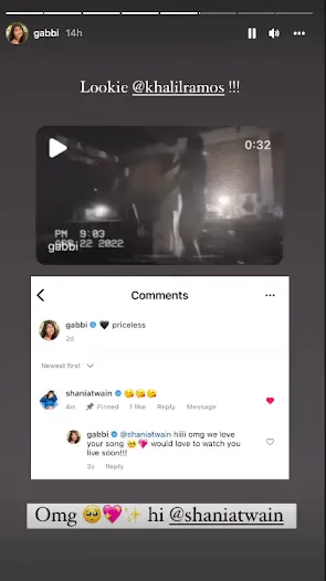 Shania Twain reacts to Gabbi Garcia, Khalil Ramos' video