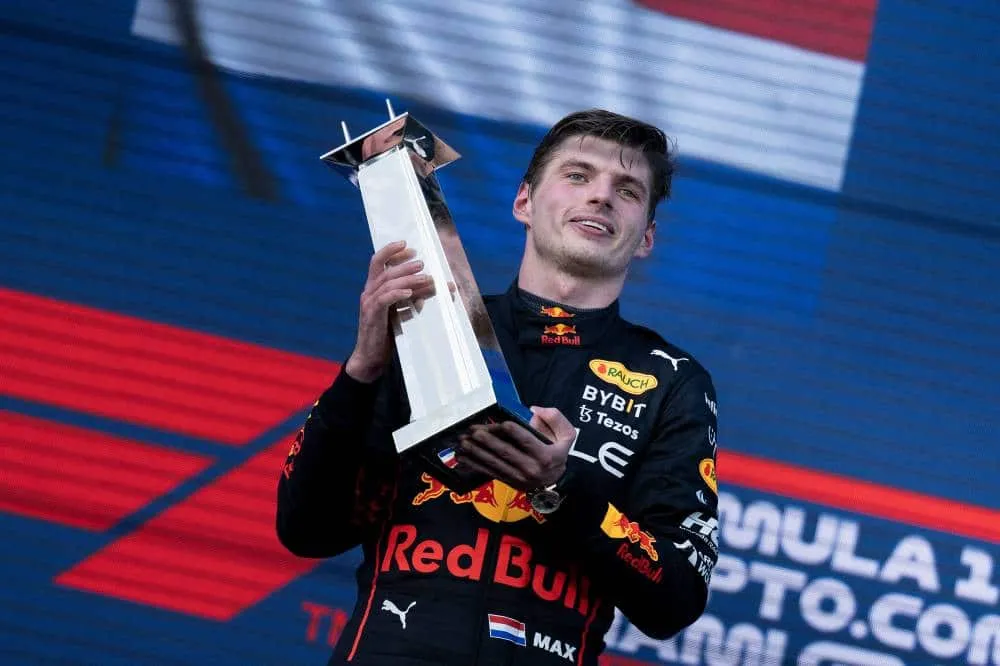 Happy Verstappen triumphs in sweltering Miami